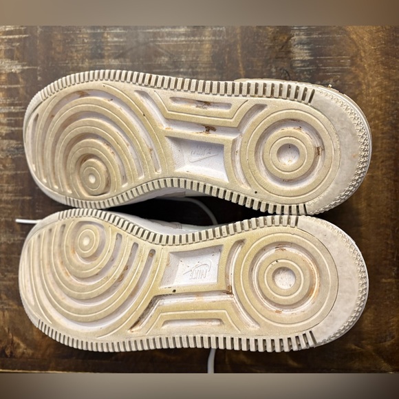 Nike Air Force One Women's Sneakers in Cream, Black, and Red - Picture 4 of 7